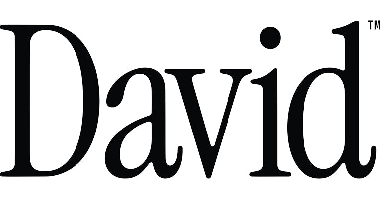 David protein logo on a black background