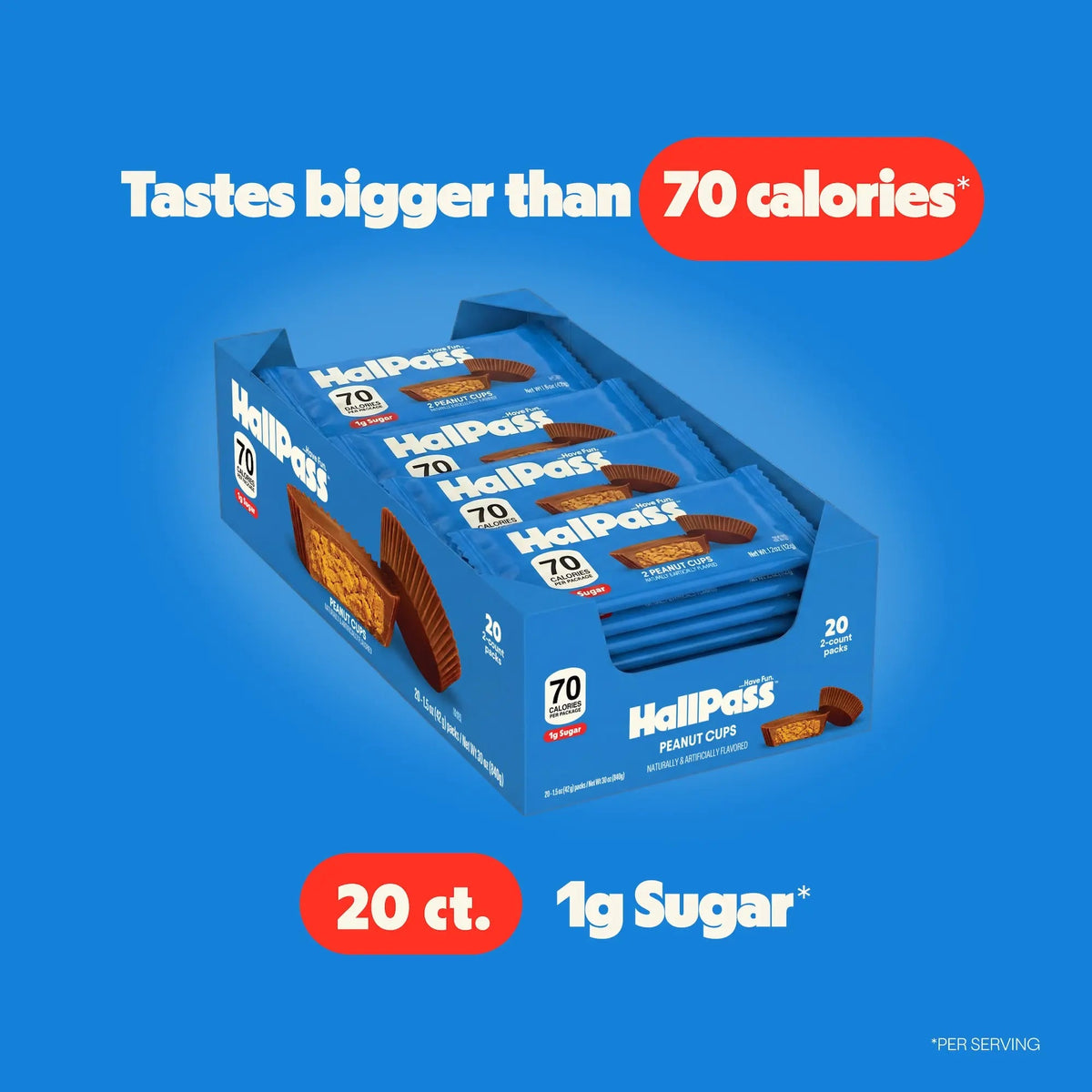 HallPass Peanut Cups 70 Calories 1g Sugar