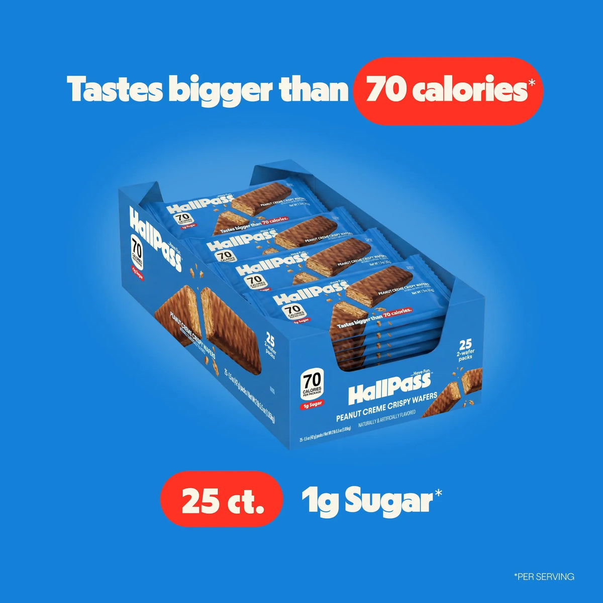 HallPass Peanut Creme Crispy Wafers 70 Calories 1g Sugar