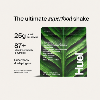 Huel Superblend 6g Fiber 25g Plant-based Protein, 87+ Vitamins Minerals Nutrients