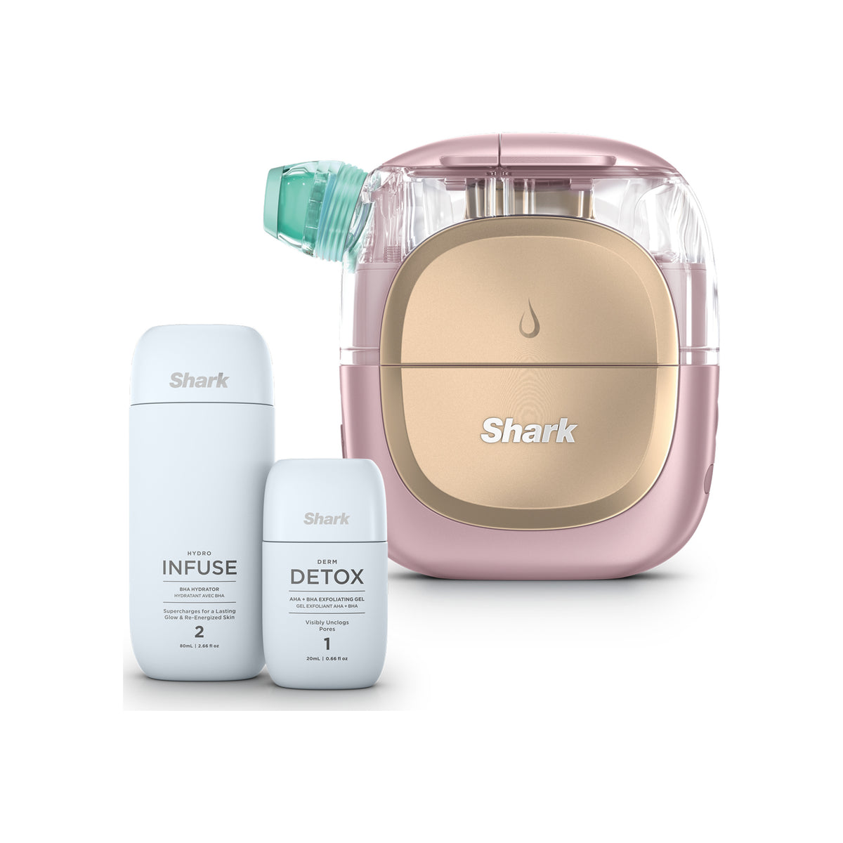 Shark FacialPro Glow in Pink with Derm Detox and Hydro Infuse formulas