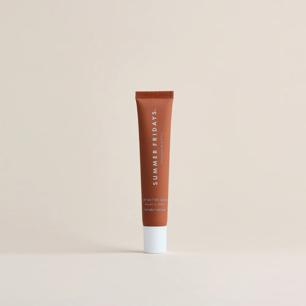 Brown tube of Summer Fridays product on a beige background