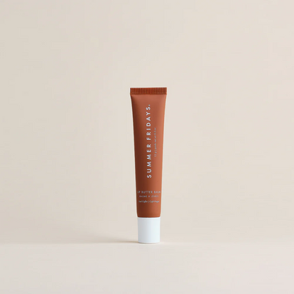 Brown tube of Summer Fridays product on a beige background
