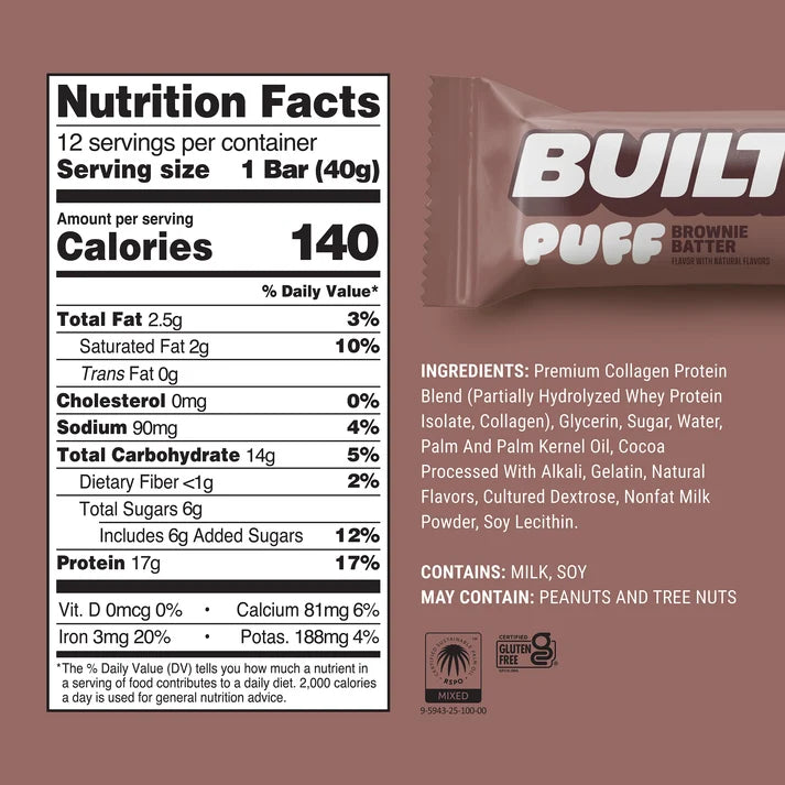 BUILT Puff Protein Marshmallow Puffs 15-17g Protein