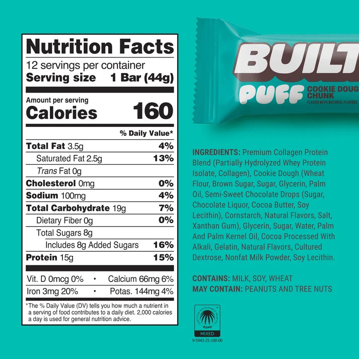 BUILT Puff Protein Marshmallow Puffs 15-17g Protein