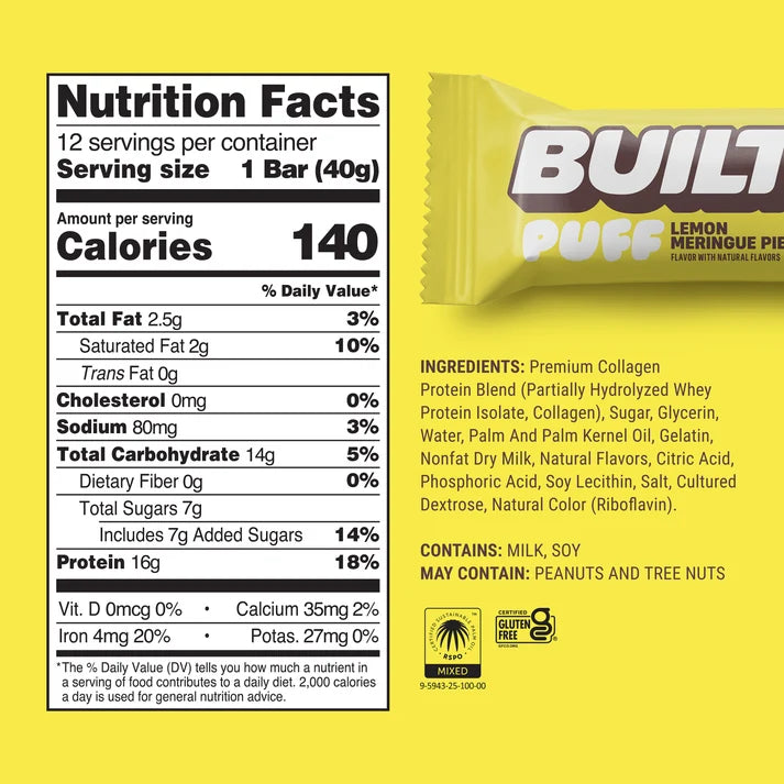 BUILT Puff Protein Marshmallow Puffs 15-17g Protein