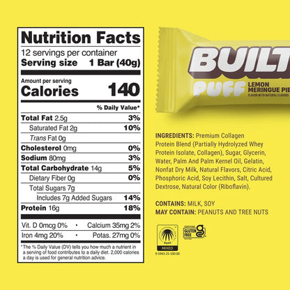 BUILT Puff Protein Marshmallow Puffs 15-17g Protein