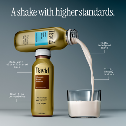 David Protein Milkshakes 30g Protein 140-150 Calories RTD