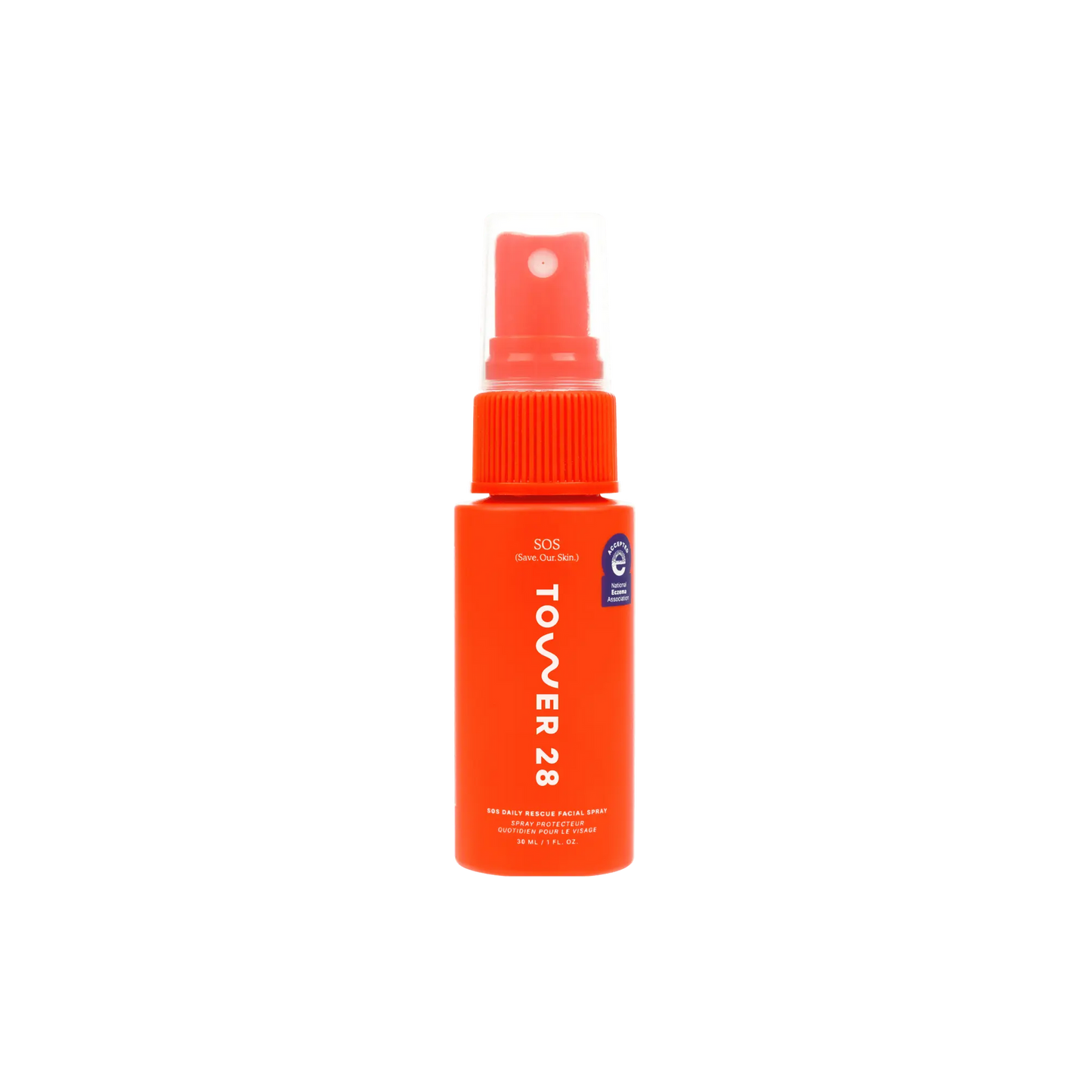 Orange Tower 28 SOS spray bottle 1oz on a transparent background