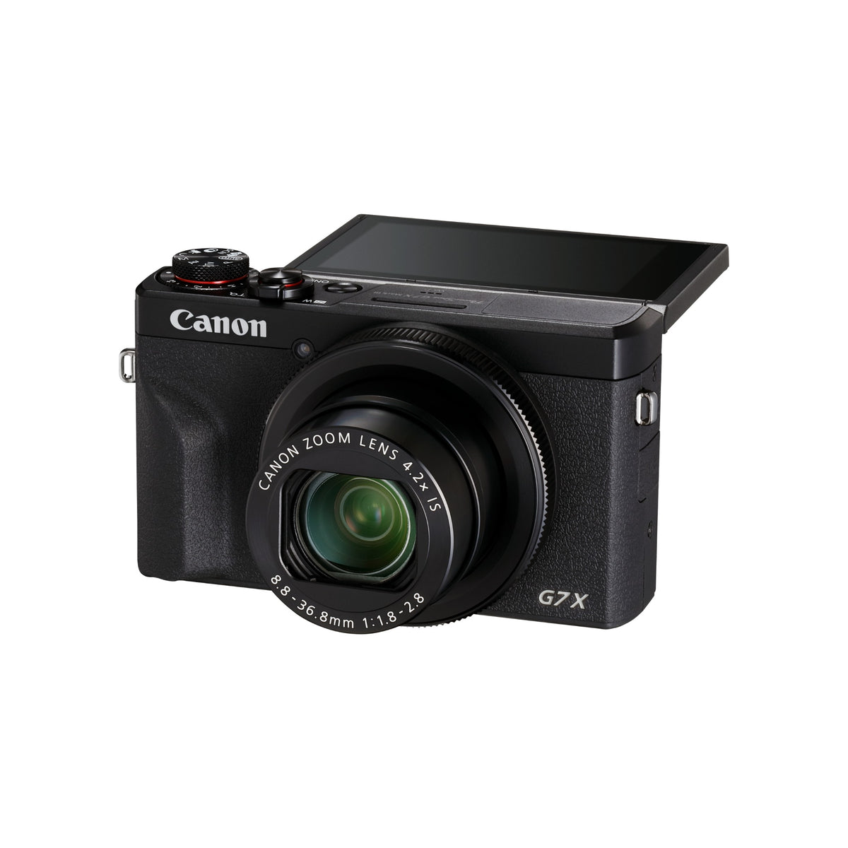 Canon PowerShot G7 X Mark III in Black with tilting screen raised