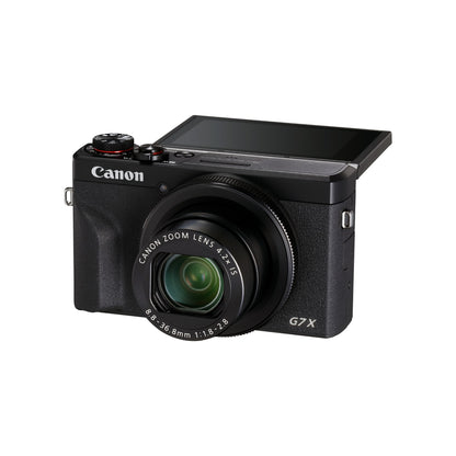 Canon PowerShot G7 X Mark III in Black with tilting screen raised