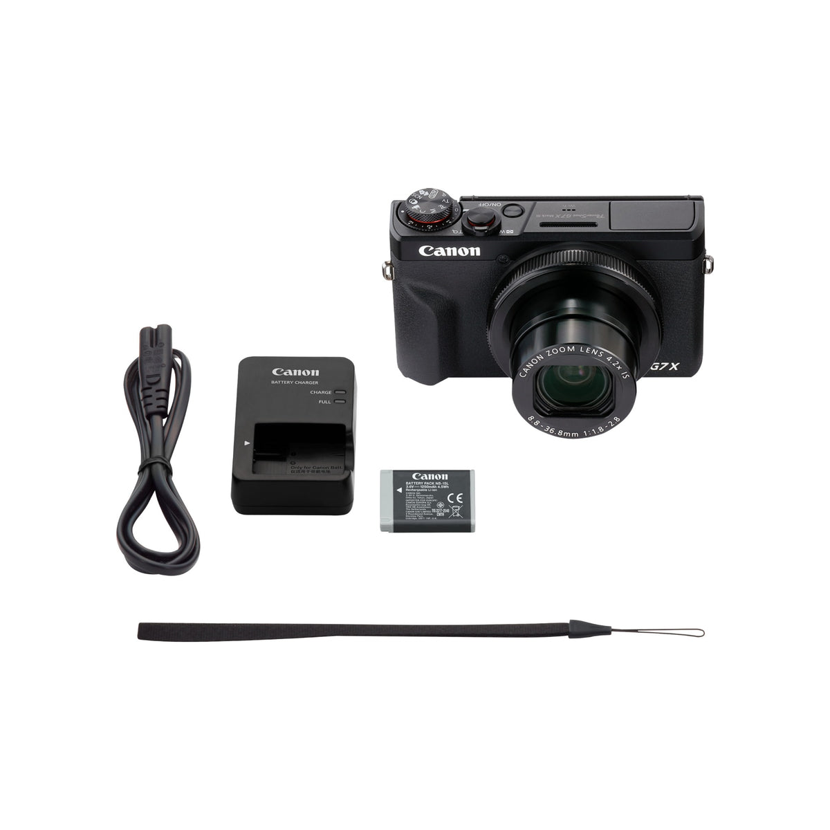 Canon PowerShot G7 X Mark III in Black with included accessories