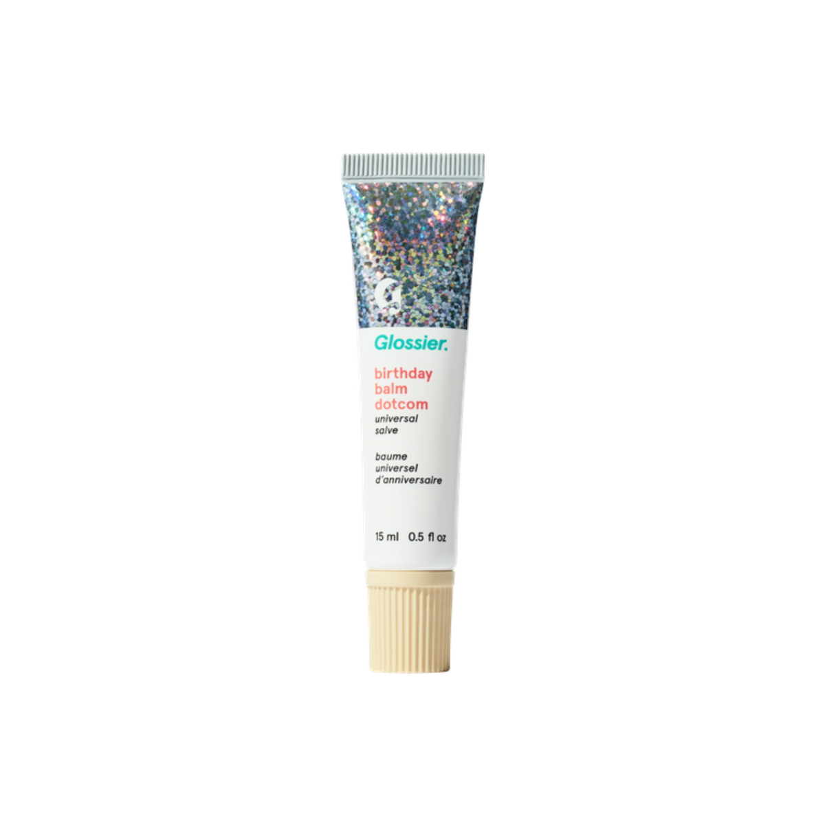 Glossier Balm Dotcom Lip Balm in Birthday on a white background