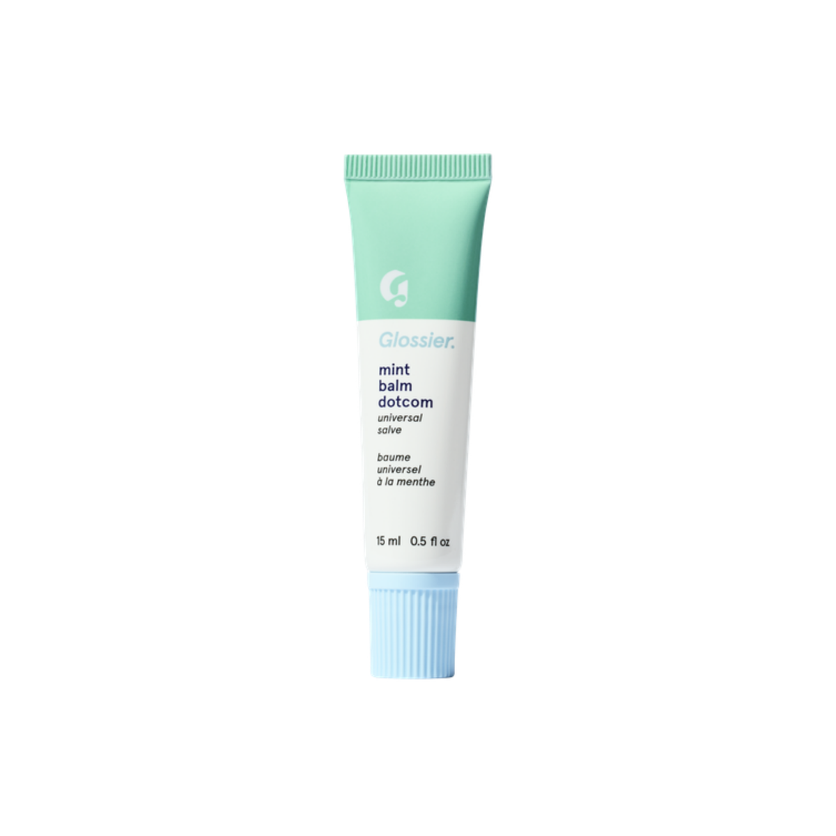 Glossier Balm Dotcom Lip Balm in Mint on a white background