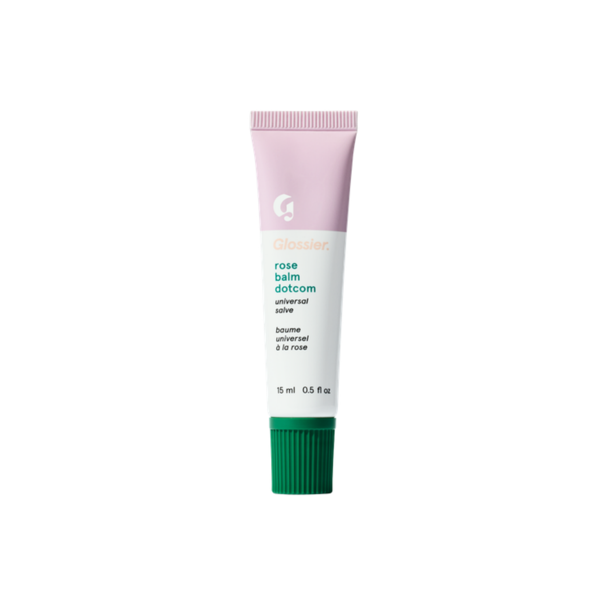 Glossier Balm Dotcom Lip Balm in Rose on a white background