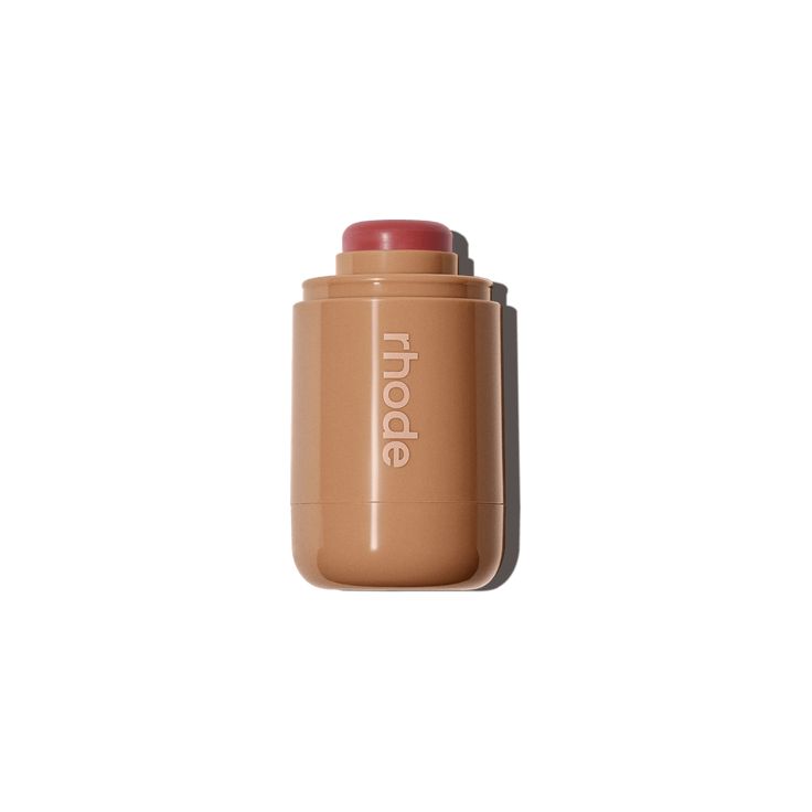 Cosmetic stick with 'rhode' branding on a white background