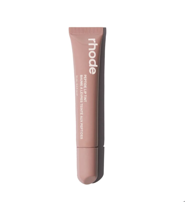 Lip balm tube with 'rhode' branding on a white background